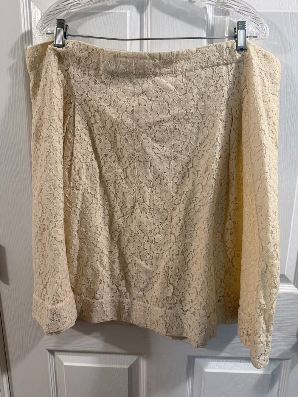Talbots Cream Lace A-Line Skirt